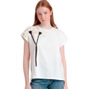 T-shirt Korte Mouw Admas T-shirt met slipe mouwen Flor Aplicada