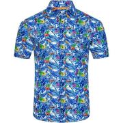 Overhemd Lange Mouw R2 Amsterdam R2 Overhemd Korte Mouwen Print Blauw