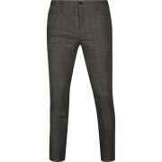 Broek Alberto Rob Chino Ruit Grijs Bruin
