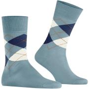 Sokken Burlington Manchester Sok Ruit Blauw 6444