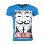 T-shirt Korte Mouw Local Fanatic Anonymous Disobey Print