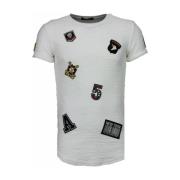 T-shirt Korte Mouw Justing Military Patches