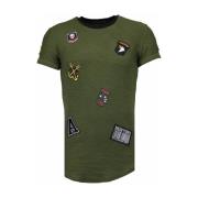 T-shirt Korte Mouw Justing Military Patches