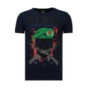 T-shirt Korte Mouw Local Fanatic Skull Rebel Rhinestone