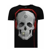 T-shirt Korte Mouw Local Fanatic Skull Bring The Beat Rhinestone