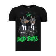 T-shirt Korte Mouw Local Fanatic Bad Boys Pinscher Rhinestone