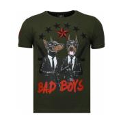 T-shirt Korte Mouw Local Fanatic Bad Boys Pinscher Rhinestone