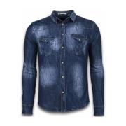 Overhemd Lange Mouw Enos Denim Spijkerblouse Vintage Washed