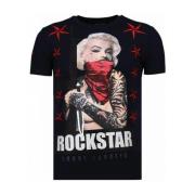 T-shirt Korte Mouw Local Fanatic Marilyn Rockstar Rhinestone