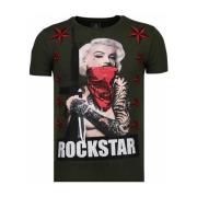 T-shirt Korte Mouw Local Fanatic Marilyn Rockstar Rhinestone