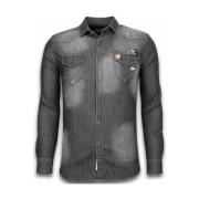 Overhemd Lange Mouw Bb Bread &amp; Buttons Denim Spijkerblouse Buttons