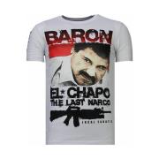 T-shirt Korte Mouw Local Fanatic Cocaine Cowboy Rhinestone