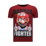 T-shirt Korte Mouw Local Fanatic Fight Club Mario Rhinestone