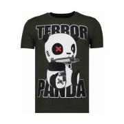 T-shirt Korte Mouw Local Fanatic Terror Panda Rhinestone