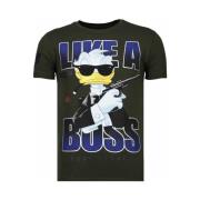 T-shirt Korte Mouw Local Fanatic Like A Boss Rhinestone