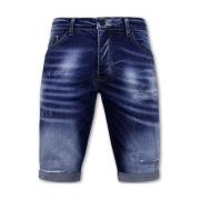 Korte Broek Local Fanatic Blue Ripped Shorts