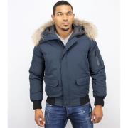 Parka Jas Enos Korte Winterjas Bontkraag