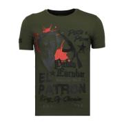 T-shirt Korte Mouw Local Fanatic El Patron Pablo Rhinestone
