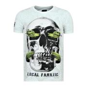 T-shirt Korte Mouw Local Fanatic Skull Snake Strakke W