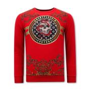 Sweater Tony Backer Print Snake Skull