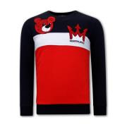 Sweater Tony Backer Print Teddy Bear Print