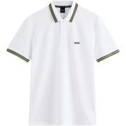 Polo Shirt Korte Mouw BOSS Paddy Piqué Polo Shirt Open White/Yellow