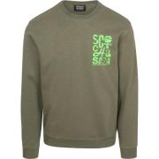 Sweater Scotch &amp; Soda Sweater Logo Olijfgroen
