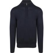 Sweater Profuomo Half Zip Pullover Merinowol Navy