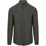 Overhemd Lange Mouw R2 Amsterdam R2 Overhemd Dobby Knitted Donkergroen