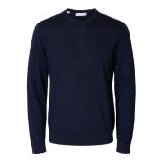 Trui Selected 16094647 MERINO CREW-NAVY BLAZER