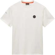 T-shirt Korte Mouw Napapijri S Badge T-Shirt White Heron