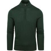 Sweater Suitable Merino Half Zip Trui Donkergroen
