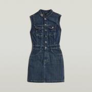 Korte Jurk G-Star Raw D27698 D577 MOTO SLIM DRESS SL-H555 ANTIQUE FADE...