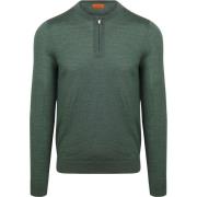 Sweater Suitable Crew Zip Merino Groen