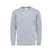 Trui Selected Wool Jumper New Coban - Medium Grey Melange