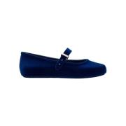 Ballerina's Melissa Soft Ballerina Velvet II - Blue Flocked
