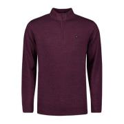 Trui No Excess Half Zip Trui Dark Wine Melange