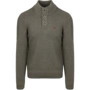 Sweater New Zealand Auckland NZA Pullover Mocker Conor Melange Army Gr...