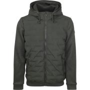 Windjack No Excess Jas Knitted Sleeve Donkergroen