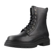 Enkellaarzen Tommy Hilfiger TH PLAQUE PEBBLE LACE BOOT WARM