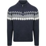 Trui Suitable Avery Nordic Half Zip Trui Wolblend Navy