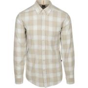 Overhemd Lange Mouw BOSS Rickert Overhemd Ruit Beige
