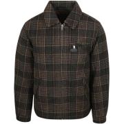 Sweater Superdry Overshirt Wool Blend Ruit Bruin