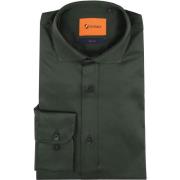 Overhemd Lange Mouw Suitable Satin Overhemd Donkergroen