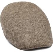 Pet Suitable Flat Cap Wool Herringbone Beige