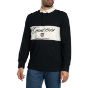 Polo Shirt Lange Mouw Gant Geblokkeerd zwaar Rugger poloshirt