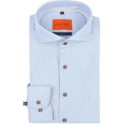 Overhemd Lange Mouw Suitable Herringbone Overhemd Lichtblauw