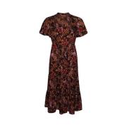 Lange Jurk Superdry Robe mi-longue imprimée à manches courtes et volan...