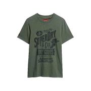 T-shirt Korte Mouw Superdry T-shirt Workwear Script Kaki