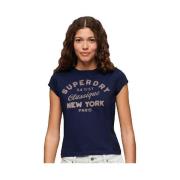 T-shirt Korte Mouw Superdry T-shirt Workwear Indigo slim femme